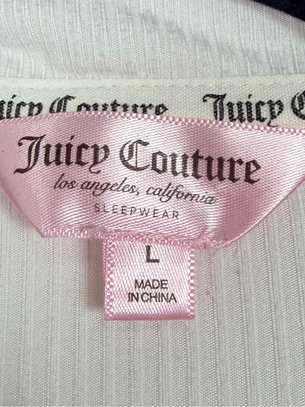 Juicy Couture Pink Ribbed Sleep Shirt Rhinestone Y2K Pajama Large - Picture 10 of 10